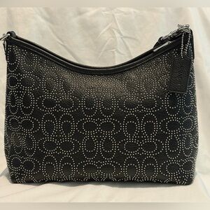 Coach Black Shoulder Bag with Silver Accents